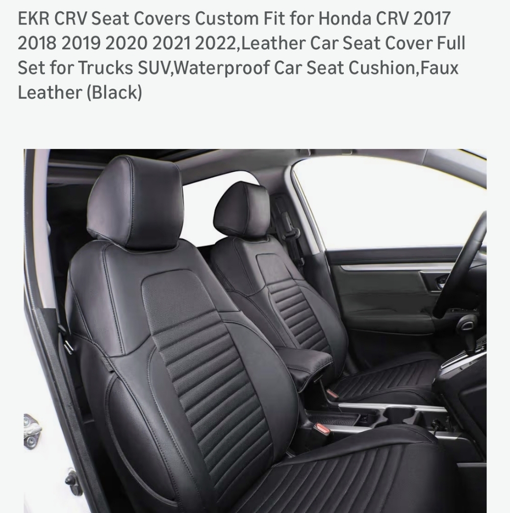 Faux Leather Car Seat Covers - Black